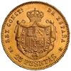 Image 2 : SPAIN, Madrid, gold 25 pesetas, Alfonso XII, 1878 DE-M, with 18-78 inside stars, NGC MS 61.