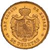 Image 2 : SPAIN, Madrid, gold 25 pesetas, Alfonso XII, 1881 MS-M, with 18-81 inside stars, NGC MS 65.