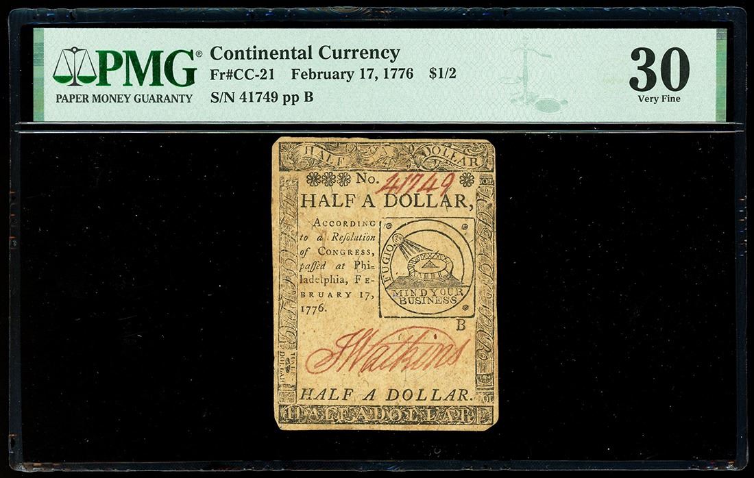 Fugio Note UNITED STATES, Continental Congress, $1/2