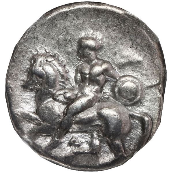 ANCIENT GREEK, Calabria, Taras, AR didrachm, 380-340 BC,  boy on dolphin , NGC Choice VF.