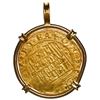 Image 2 : SPAIN, Seville, gold 1 escudo, Charles-Joanna, assayer * to left, mintmark S to right, mounted cross