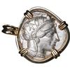 Image 2 : ANCIENT GREEK, Athens, Attica, AR tetradrachm, 449-413 BC, mounted owl-side out in 14K gold bezel wi