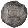 Image 1 : SPAIN, Seville, cob 8 reales, Philip II, assayer Gothic D at 4 o'clock outside tressure on reverse.