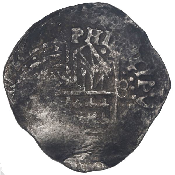 BOLIVIA, Potosí, cob 8 reales, Philip IV, assayer not visible (1640s), ex-Sotheby's.