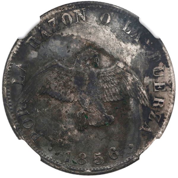 CHILE, Santiago, 50 centavos, 1856, NGC Shipwreck Effect, ex-Pascual Esquerra Hoard.