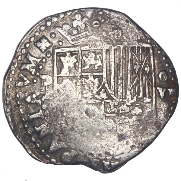 BOLIVIA, Potosí, cob 8 reales, Philip II, assayer B (4th period).