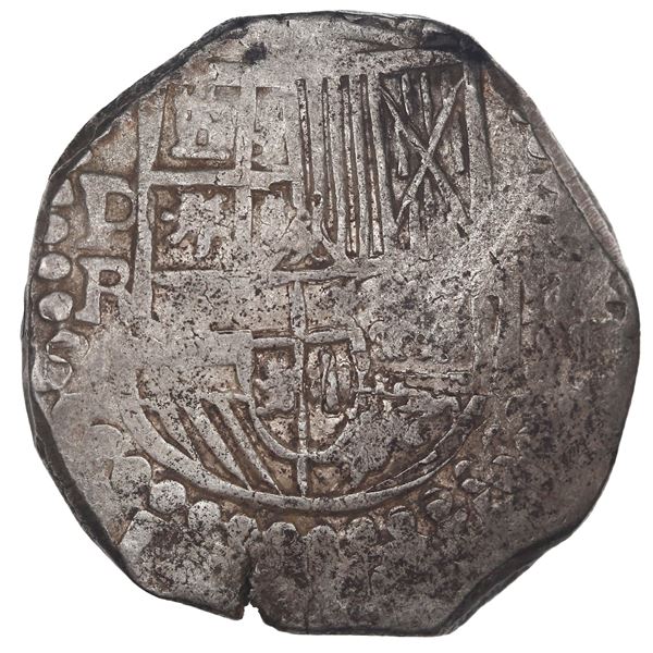 BOLIVIA, Potosí, cob 8 reales, Philip III, assayer R (curved leg).