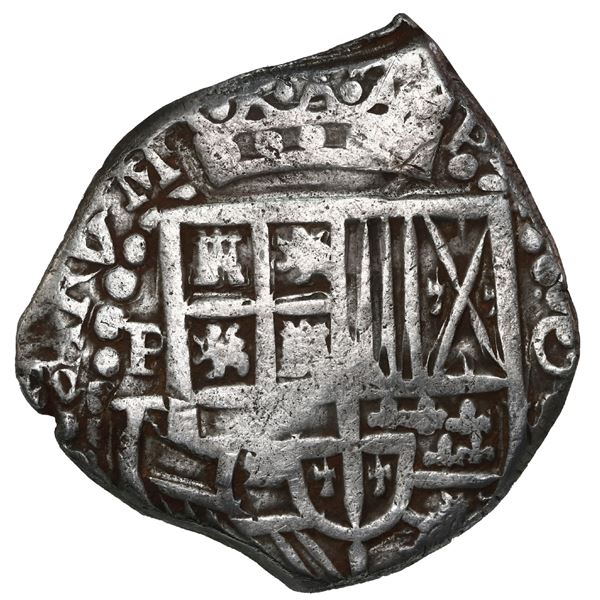 BOLIVIA, Potosí, cob 8 reales, (1628-29) T, denomination o-VIII, heavy-dot borders, ex-Ponte.