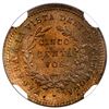 Image 2 : BOLIVIA, Cochabamba, 5 centavos token, no date (1876), Daniel M. Quiroga, NGC MS 65.