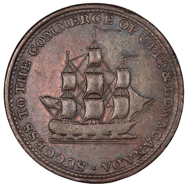 CANADA, Upper Canada, copper 1/2 penny token, dated 1812, Sir Isaac Brook / Success to the Commerce,