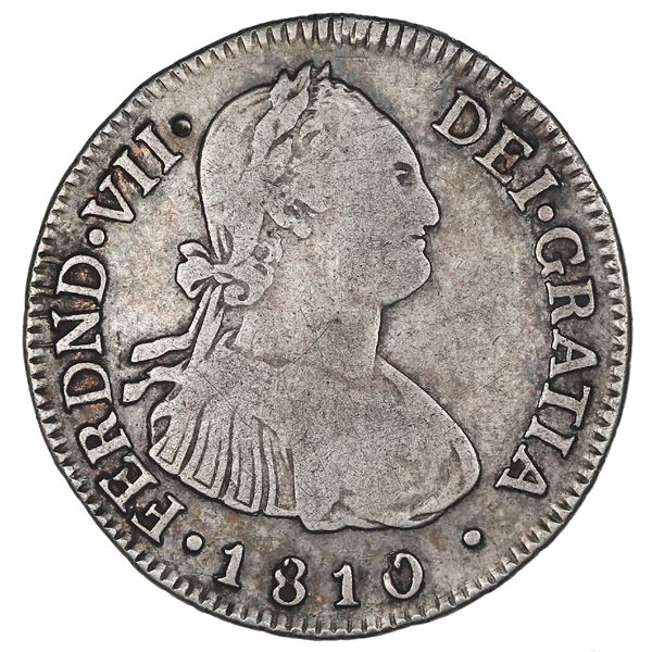 COLOMBIA, Popayán, bust 2 reales, Ferdinand VII (bust of Charles IV), 1810 JF.