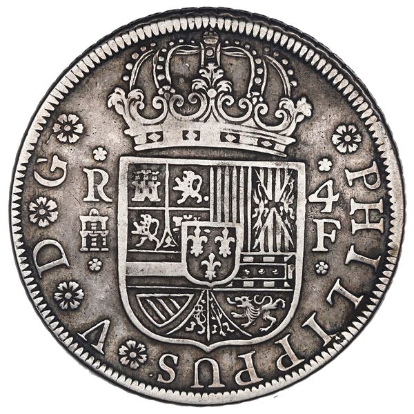 SPAIN, Segovia, milled 4 reales, Philip V, 1728 F.
