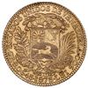 Image 2 : VENEZUELA, struck at the Paris mint, gold 5 venezolanos, 1875-A.