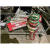 Image 8 : RACK OF ASSORTED ITEMS INCLUDING; CHAIR PARTS, VACUUM PARTS, CHRISTMAS WRAPPING PAPER & MORE (RACK