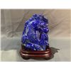 Image 1 : LAPIS LAZULI CARVING ON STAND APPROX 6 X 7"