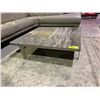 Image 1 : STONE TOP LOW COFFEE TABLE APPROX 39 X 39"
