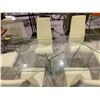 Image 3 : GLASS DINING TABLE APPROX 88.5 X 11.5" WITH 6 MATCHING LEATHER DINING CHAIRS
