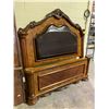Image 2 : QUEEN SIZE HEAVILY CARVED AND LEATHER BED FRAME