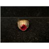 Image 1 : 14K MENS COLLEGE RING SET WITH RED STONE (10.7G)