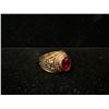 Image 2 : 14K MENS COLLEGE RING SET WITH RED STONE (10.7G)