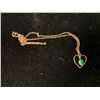 Image 1 : 10K CHAIN (16") WITH 14K PENDANT SET WITH JADEITE (2.9G)