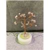 Image 2 : ROSE QUARTZ WITH JADE BASE BONSAI TREE RETAIL $350