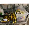 Image 2 : SHELF OF ASSORTED ITEMS INCLUDING; POWER BARS, RYOBI PALM SANDER, DRILL & MORE