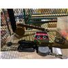 Image 2 : SHELF OF ASSORTED ITEMS INCLUDING; FAN, KNIFE, SMALL FLASK & MORE