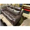 Image 2 : *UNTESTED* LEATHER POWER RECLINING SOFA (NO POWER CORD)