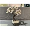 Image 1 : LARGE ROSE QUARTZ BONSAI TREE ON AMETHYST BASE 14" RETAIL $3200