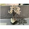 Image 2 : LARGE ROSE QUARTZ BONSAI TREE ON AMETHYST BASE 14" RETAIL $3200
