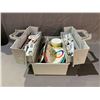 Image 1 : BOX WITH ASSORTED ART SUPPLY CONTENTS