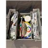 Image 2 : BOX WITH ASSORTED ART SUPPLY CONTENTS