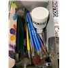 Image 3 : BOX WITH ASSORTED ART SUPPLY CONTENTS