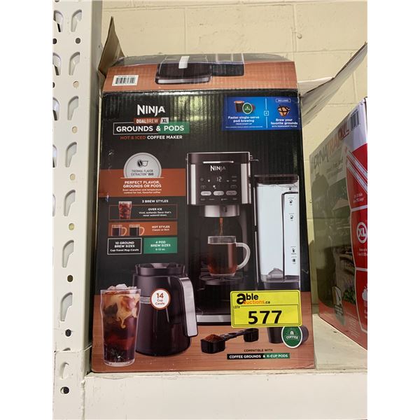 NINJA DUALBREW XL GROUNDS & PODS HOT & ICED COFFEE MAKER