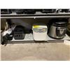 Image 1 : SHELF OF ASSORTED ITEMS INCLUDING; BLENDER BASE, PRESSURE COOKER, WANDVAC & MORE