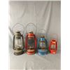 Image 1 : Lot Of Vintage Oil Lanterns -2 Beacon (1 without glass insert), Dietz No.100 & Other