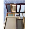 Image 2 : Lot Of Various Sized Mostly Wood Frames & 2 Glass AshTrays.