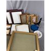 Image 3 : Lot Of Various Sized Mostly Wood Frames & 2 Glass AshTrays.