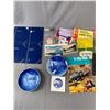Image 1 : Vintage Lot - Coin Holder Books, Ephemera, Pins, Porcelain Bing & Grondahl Collector Plates & More