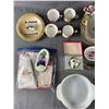 Image 3 : Nice Vintage Lot - QE II Jubilee Pomander, Abalone Inlay Dish, Tea Cups (Some Royal Albert) Itallian