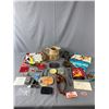 Image 1 : Misc Lot - Vintage Beverage Coasters, Wood Carved Animals, RCMP Buttons, Vintage 2 Hole Punch & More