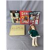 Vintage Skater Doll & 4 Reference Books - Coca Cola, Galle Glass,Collectible Dolls & Eskimo Sculptur