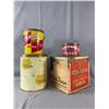 Lot Of Vintage Tins - Peek Frean, Olympic Lard, Blue Ribbon Coffee & Schwan's Ice Cream