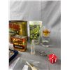 Image 2 : Misc Lot - Souvenier Glasses,Mini Coca Cola Bottle, Trinket Box, Kitchen Tins & More