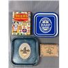 Vintage Lot - Beers Of North America Hard Cover Book,White Owl Tobacco Wood Box & 2 Metal Beer Trays