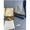 Image 2 : Collector Plates Peacock Trinket Box, Glass/Metal Tray & More
