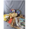 Image 1 : Vintage Lot - Various Magazines, Paperback Novels, Harry Potter Clock, Electronic Tubes & More
