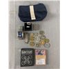 Jewel Pouch Finds - Armitron Mens Watch, Various Coins & Tokens, Costume Rings & More