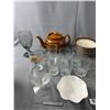 Image 2 : Lot Of Serving Ware - Glasses, Bowls, Saucers & More . NO SHIPPING